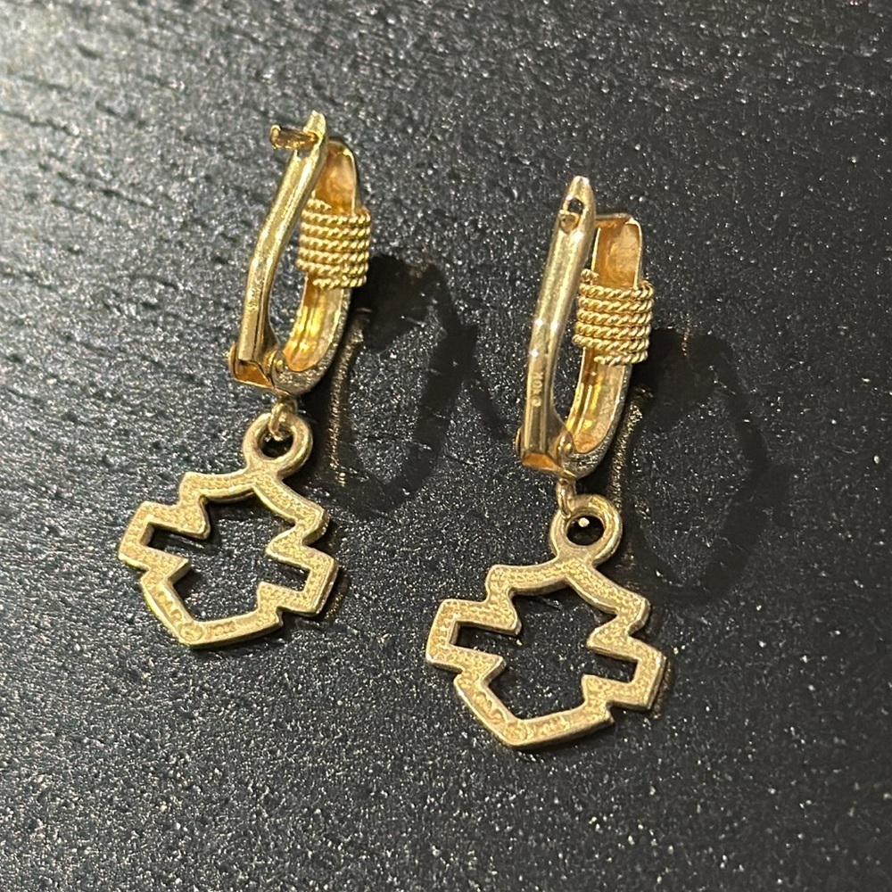 Harley-Davidson 10K Gold Vintage Stamper Earrings - Picture 5 of 8